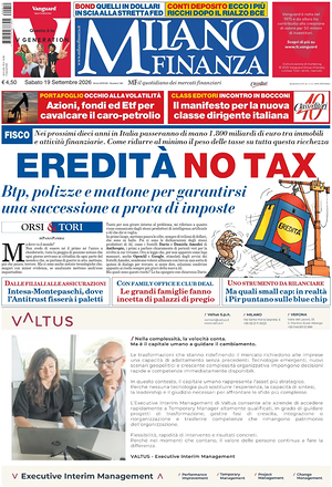 Prima pagina MF Milano Finanza di oggi - Quotidiano finanza