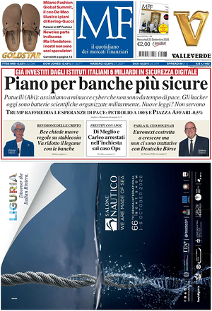 Prima pagina MF Milano Finanza di oggi - Quotidiano finanza