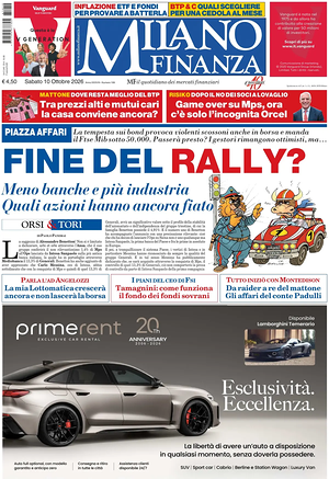 Prima pagina MF Milano Finanza di oggi - Quotidiano finanza
