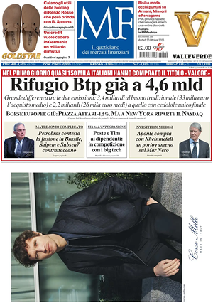 Prima pagina MF Milano Finanza di oggi - Quotidiano finanza