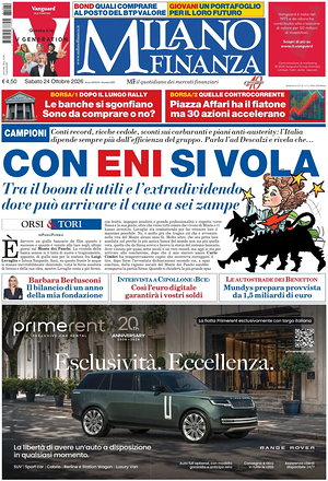 Prima pagina MF Milano Finanza di oggi - Quotidiano finanza