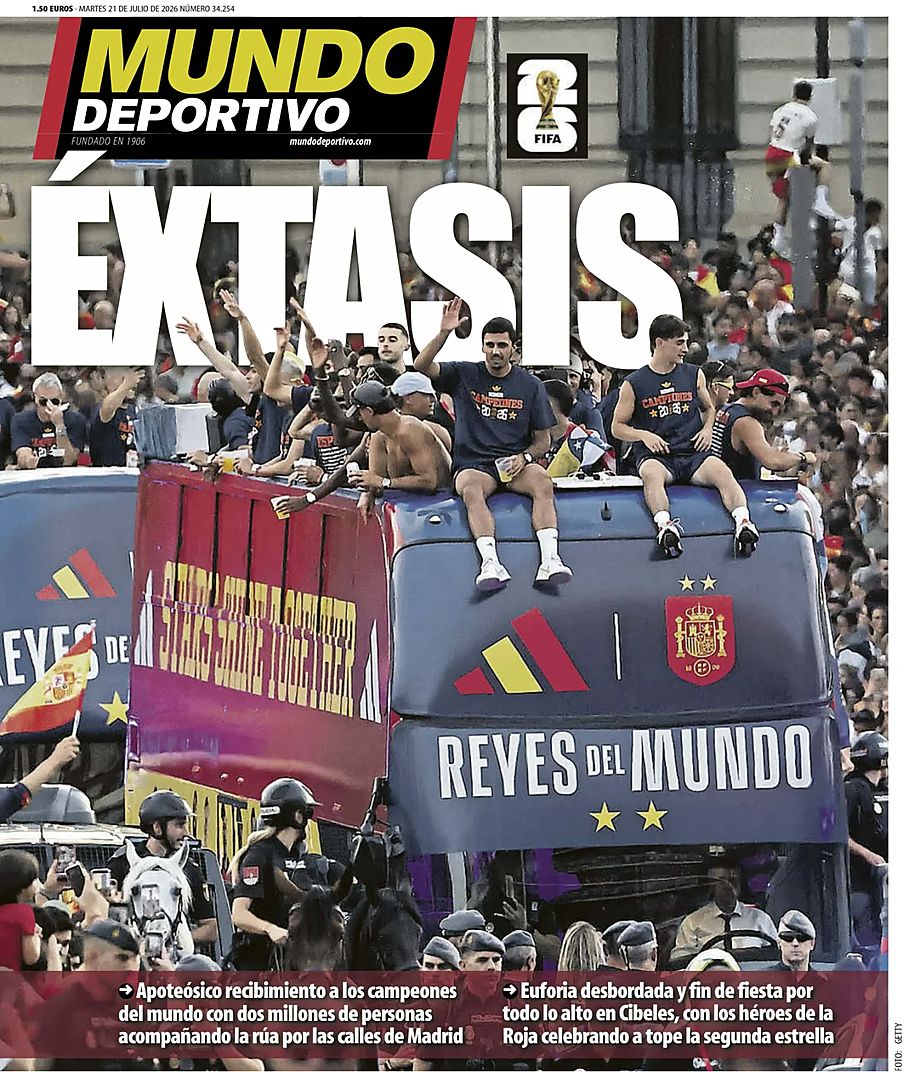 Prima pagina Mundo Deportivo di oggi - Edicola 21 Luglio 2026