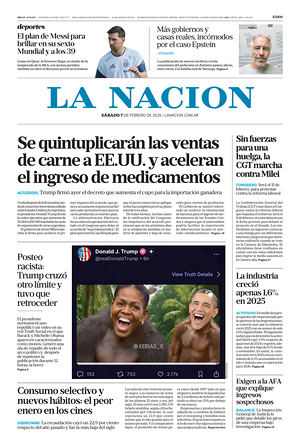 Prima pagina La Nacion di oggi - Quotidiano estero