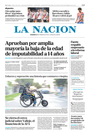 Prima pagina La Nacion di oggi - Quotidiano estero