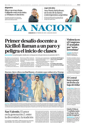 Prima pagina La Nacion di oggi - Quotidiano estero