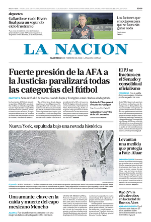 Prima pagina La Nacion di oggi - Quotidiano estero