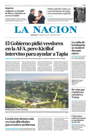 Prima pagina La Nacion di oggi - Quotidiano estero