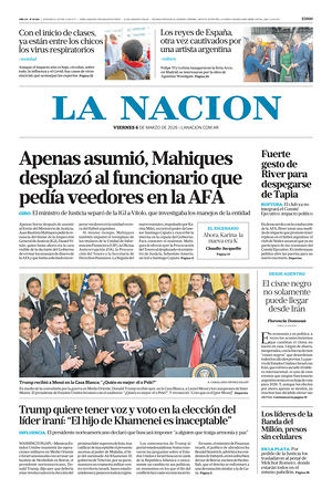 Prima pagina La Nacion di oggi - Quotidiano estero