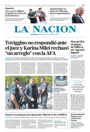 Prima pagina La Nacion di oggi - Quotidiano estero