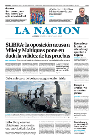 Prima pagina La Nacion di oggi - Quotidiano estero