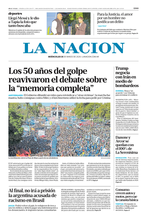 Prima pagina La Nacion di oggi - Quotidiano estero