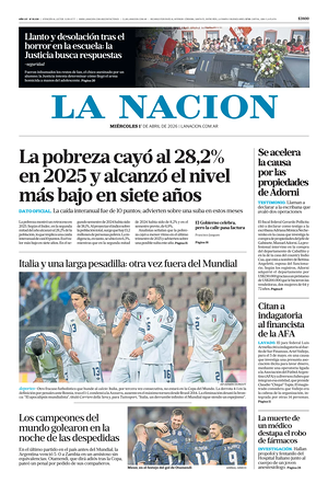Prima pagina La Nacion di oggi - Quotidiano estero