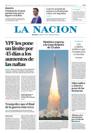 Prima pagina La Nacion di oggi - Quotidiano estero