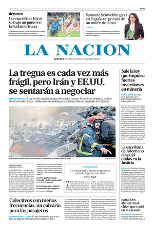 Prima pagina La Nacion di oggi - Quotidiano estero