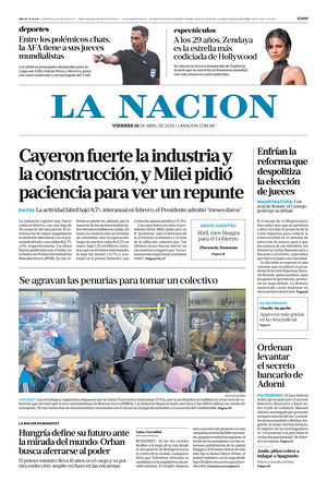 Prima pagina La Nacion di oggi - Quotidiano estero