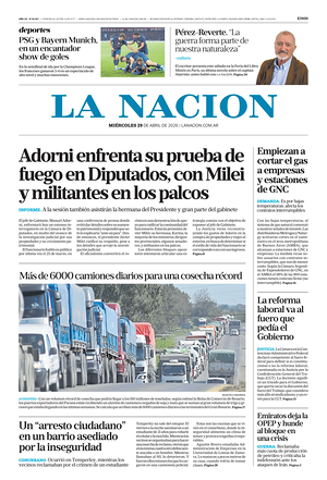 La Nacion prima pagina