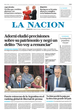 Prima pagina La Nacion di oggi - Quotidiano estero
