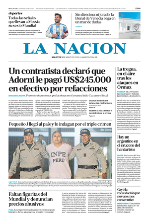 Prima pagina La Nacion di oggi - Quotidiano estero