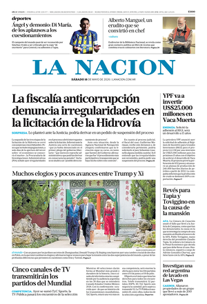 Prima pagina La Nacion di oggi - Quotidiano estero