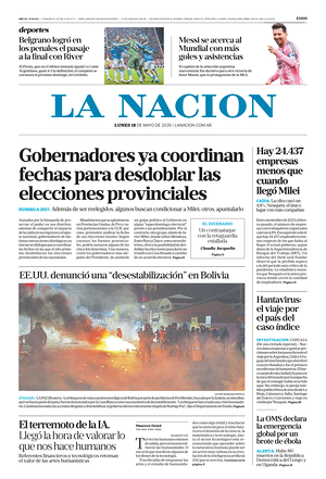 Prima pagina La Nacion di oggi - Quotidiano estero