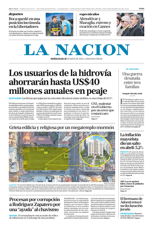 Prima pagina La Nacion di oggi - Quotidiano estero