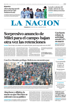 Prima pagina La Nacion di oggi - Quotidiano estero