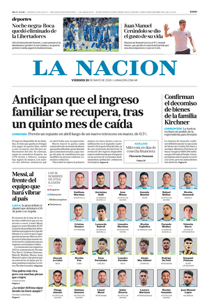 Prima pagina La Nacion di oggi - Quotidiano estero