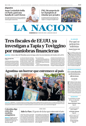 Prima pagina La Nacion di oggi - Quotidiano estero