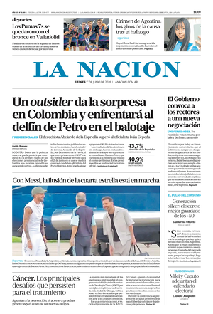 Prima pagina La Nacion di oggi - Quotidiano estero