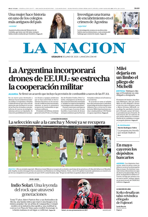 Prima pagina La Nacion di oggi - Quotidiano estero