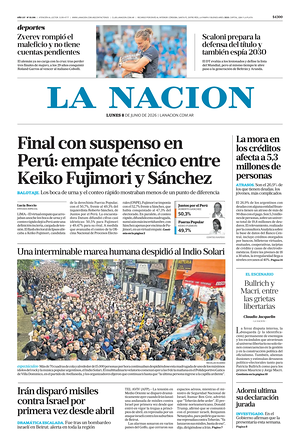 Prima pagina La Nacion di oggi - Quotidiano estero