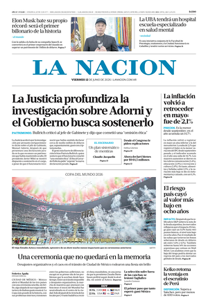 Prima pagina La Nacion di oggi - Quotidiano estero