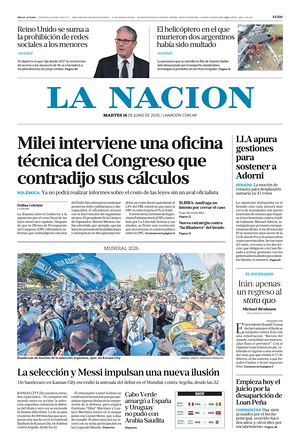 Prima pagina La Nacion di oggi - Quotidiano estero