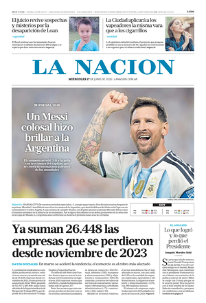 Prima pagina La Nacion di oggi - Quotidiano estero