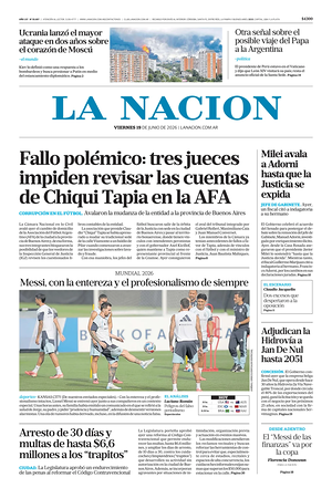 Prima pagina La Nacion di oggi - Quotidiano estero