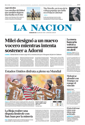 Prima pagina La Nacion di oggi - Quotidiano estero