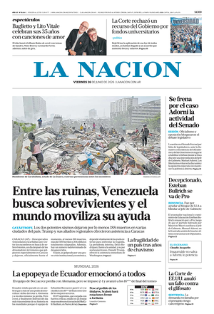 Prima pagina La Nacion di oggi - Quotidiano estero