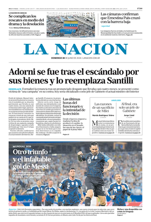 Prima pagina La Nacion di oggi - Quotidiano estero