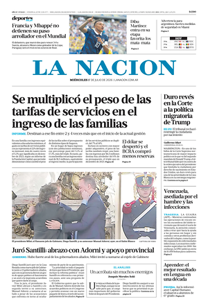 Prima pagina La Nacion di oggi - Quotidiano estero