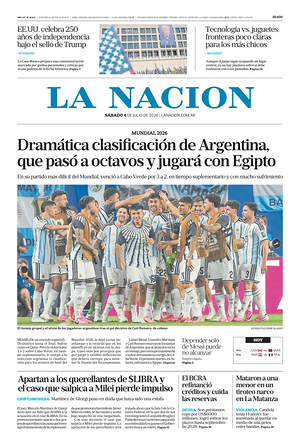 Prima pagina La Nacion di oggi - Quotidiano estero