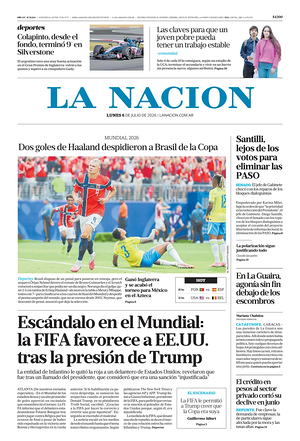 Prima pagina La Nacion di oggi - Quotidiano estero