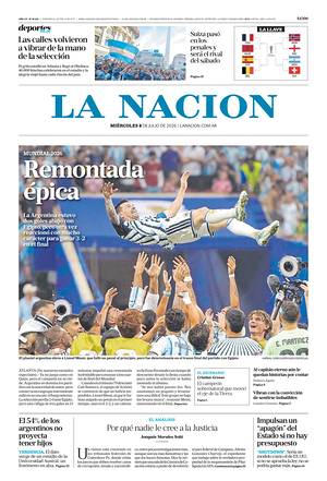 Prima pagina La Nacion di oggi - Quotidiano estero