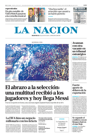 Prima pagina La Nacion di oggi - Quotidiano estero
