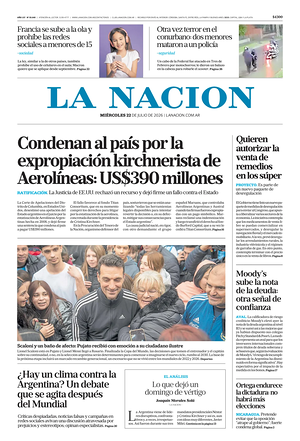 Prima pagina La Nacion di oggi - Quotidiano estero