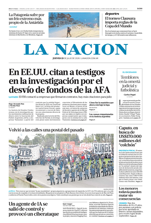Prima pagina La Nacion di oggi - Quotidiano estero