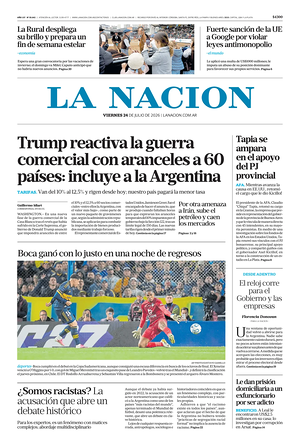 Prima pagina La Nacion di oggi - Quotidiano estero