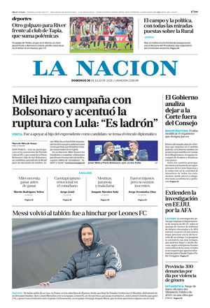 Prima pagina La Nacion di oggi - Quotidiano estero