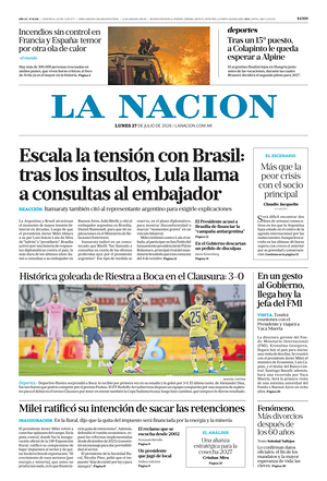 Prima pagina La Nacion di oggi - Quotidiano estero