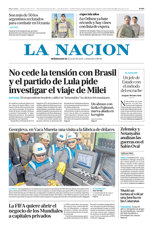 Prima pagina La Nacion di oggi - Quotidiano estero