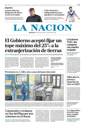 Prima pagina La Nacion di oggi - Quotidiano estero